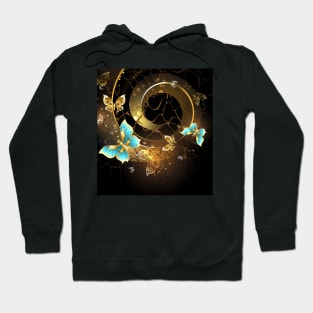 Spiral with Gold Butterflies Hoodie